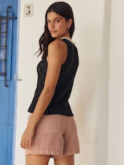 Schwarz - Gehäkeltes Tanktop - Bild 4 von 6