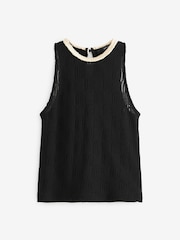 Schwarz - Gehäkeltes Tanktop - Bild 5 von 6
