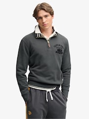 Superdry Grey Tonal Half Zip Sweatshirt - Image 1 of 6