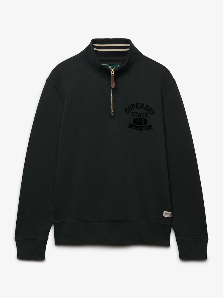 Superdry Grey Tonal Half Zip Sweatshirt - Image 6 of 6 Superdry Grey Tonal Half Zip Sweatshirt - Image 6 of 6