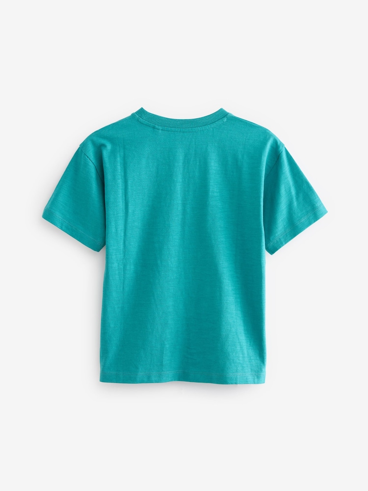 Yellow/ Blue Summer Transport Graphic Relaxed Fit Short Sleeve T-Shirts 3 Pack (3-16yrs) - Image 3 of 5