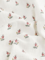 Laura Ashley White Aylesmore Sprint Print Crinkle 100% Cotton Robe - Image 8 of 8