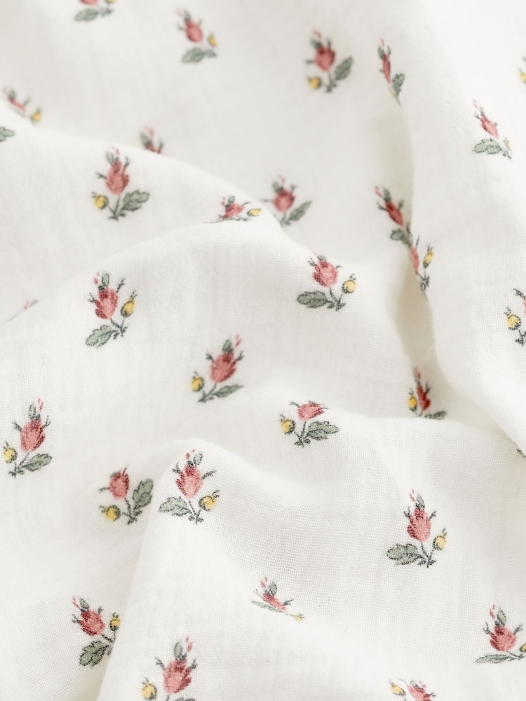 Laura Ashley White Aylesmore Sprint Print Crinkle 100% Cotton Robe - Image 8 of 8 Laura Ashley White Aylesmore Sprint Print Crinkle 100% Cotton Robe - Image 8 of 8