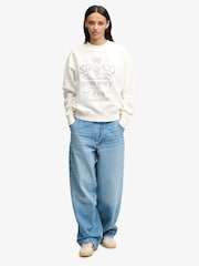 Superdry Cream Vintage Workwear Crew Neck Sweatshirt - Image 3 of 5