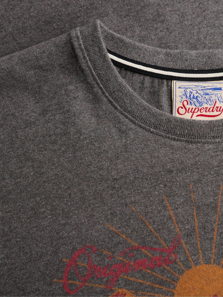 Superdry Grey Outdoors Mountain Relaxed T-Shirt - Image 7 of 7 Superdry Grey Outdoors Mountain Relaxed T-Shirt - Image 7 of 7