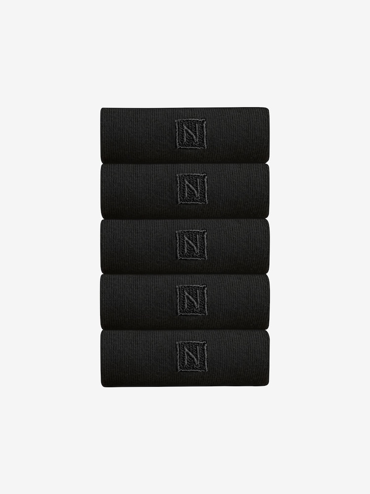 Black Logo 5 Pack Embroidered Lasting Fresh Socks - Image 1 of 4