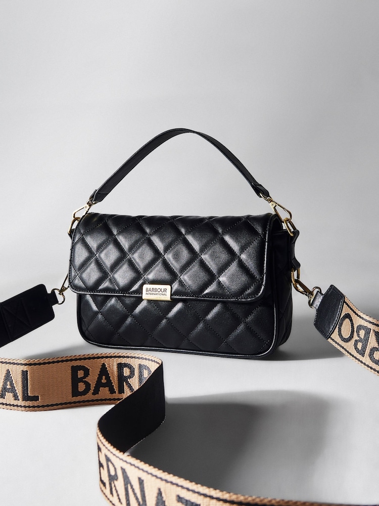Zwart - Barbour® International Soho Quilted Cross-Body Bag - Image 7 of 15