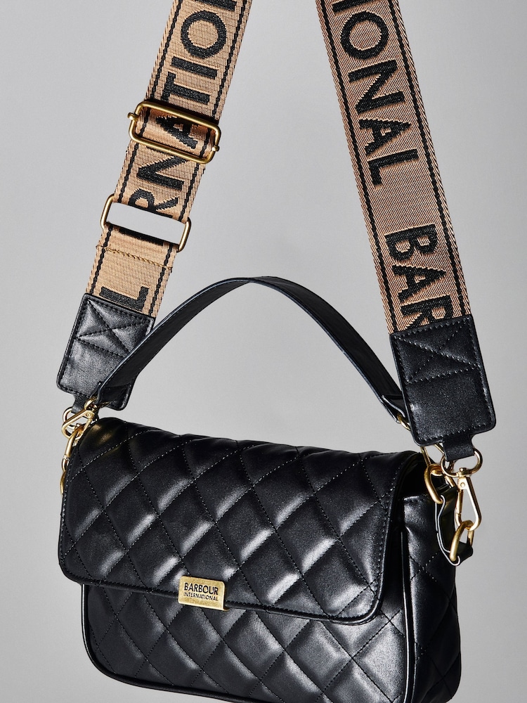 Zwart - Barbour® International Soho Quilted Cross-Body Bag - Image 8 of 15