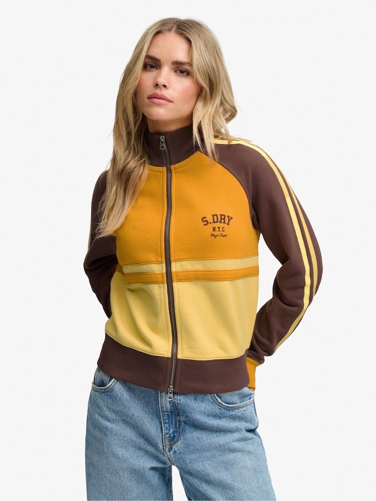 Superdry Yellow Cult Zip Through Track Top - Image 1 of 7