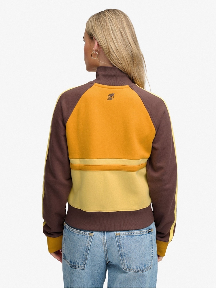 Superdry Yellow Cult Zip Through Track Top - Image 2 of 7