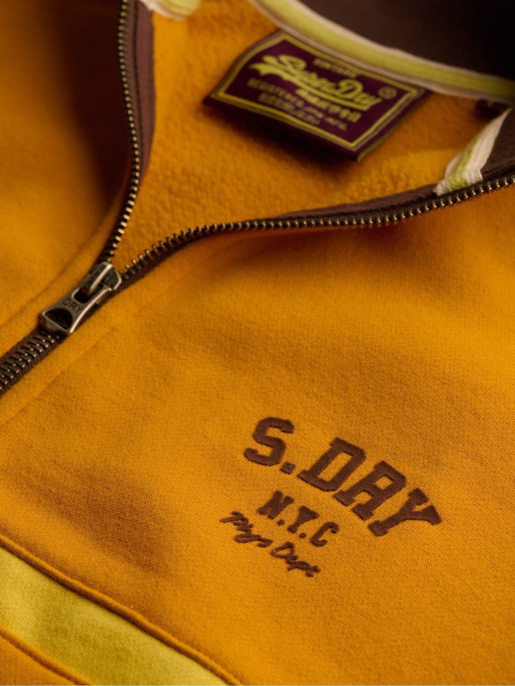 Superdry Yellow Cult Zip Through Track Top - Image 7 of 7
