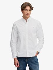 Superdry White Preppy Oxford Long Sleeve Shirt - Image 1 of 7
