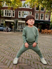 Green Sage Jersey Sweatshirt And Joggers Set (3mths-7yrs) - Image 3 of 8