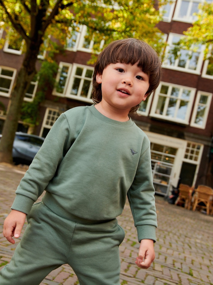 Green Sage Jersey Sweatshirt And Joggers Set (3mths-7yrs) - Image 4 of 8