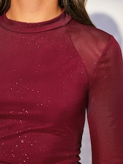 Burgundija Crveno - Haljina za zabavu Lipsy Tinejdžerska Sparkle Bodicon (10-16godina) - Slika 4 od 5