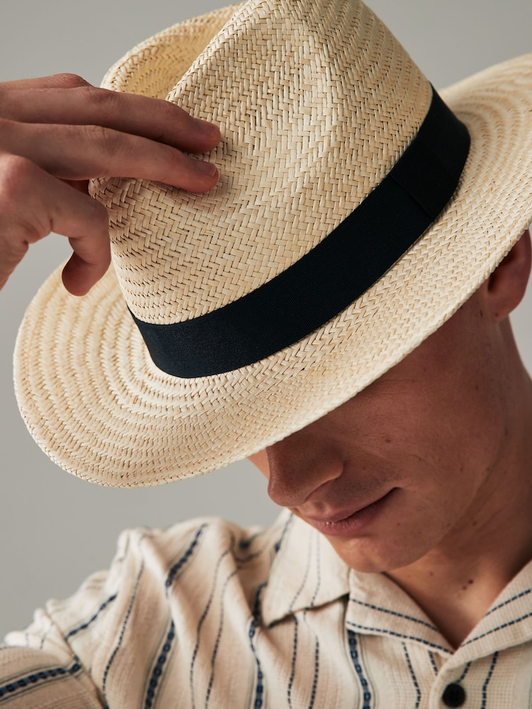 White Straw Panama Hat - Image 1 of 4