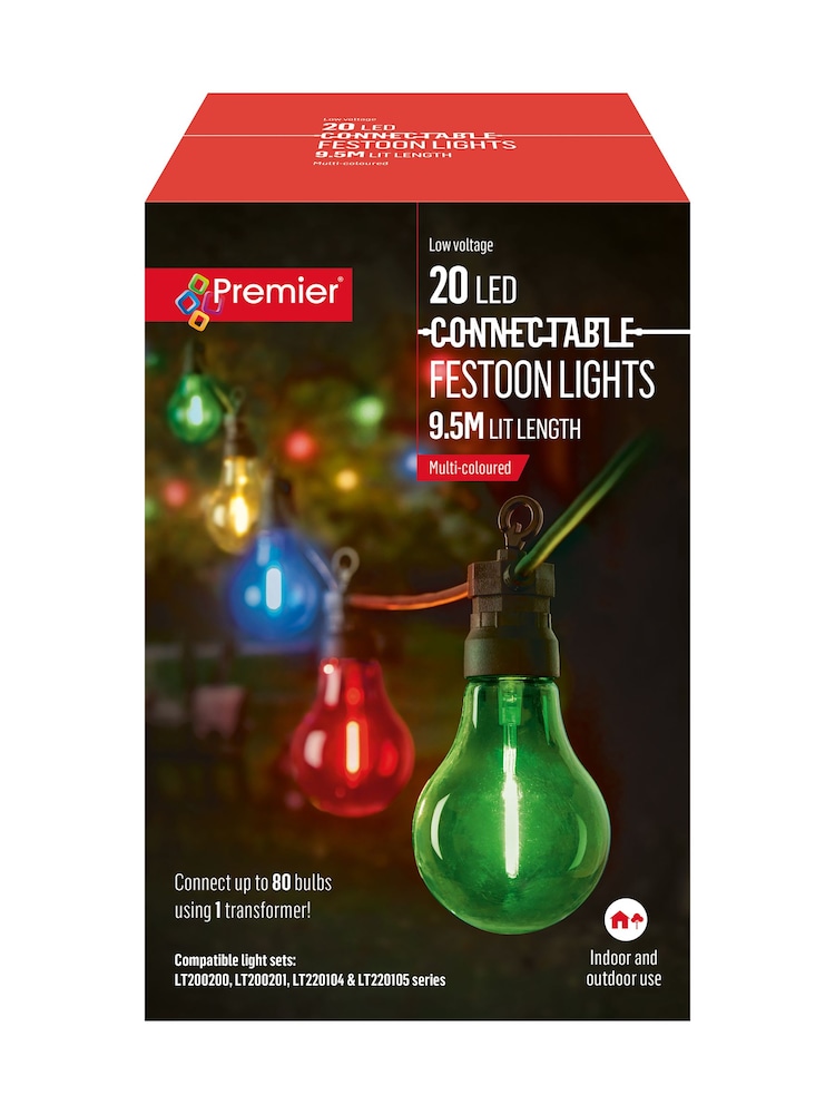 Premier Decorations Ltd Garden 20 Multi Connectable Festoon Lights - Image 3 of 3