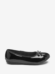 Black Patent Wide Fit (G) School Leather Ballet Shoes - Image 1 of 8