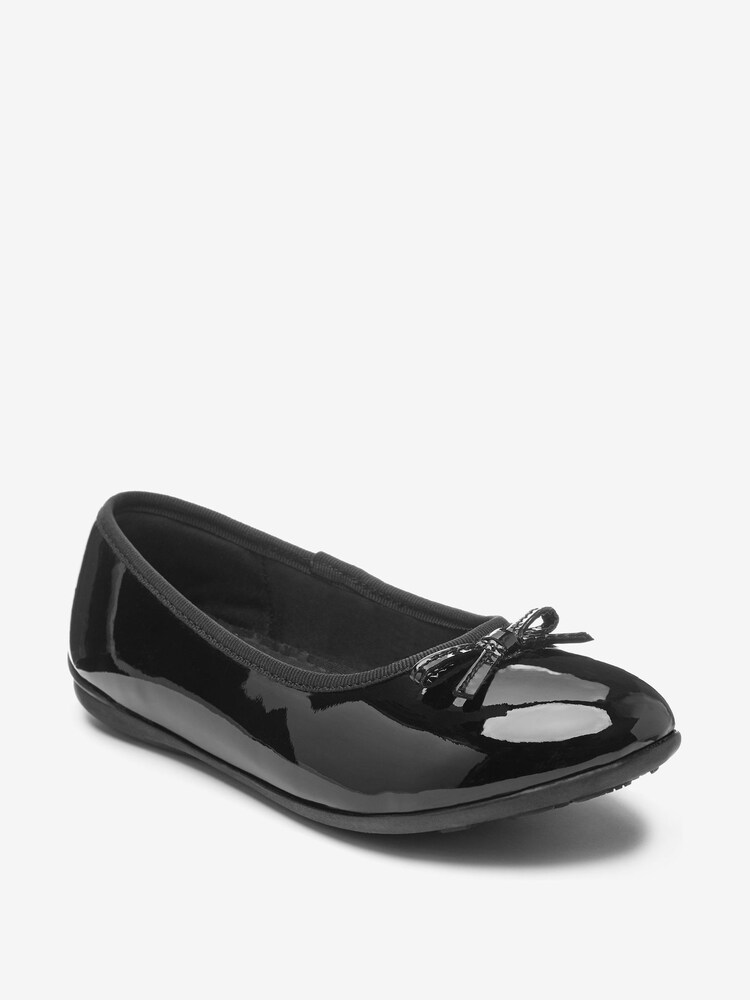 Black Patent Wide Fit (G) School Leather Ballet Shoes - Image 2 of 8
