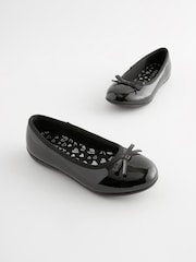 Black Patent Wide Fit (G) School Leather Ballet Shoes - Image 5 of 8