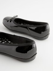 Black Patent Wide Fit (G) School Leather Ballet Shoes - Image 7 of 8