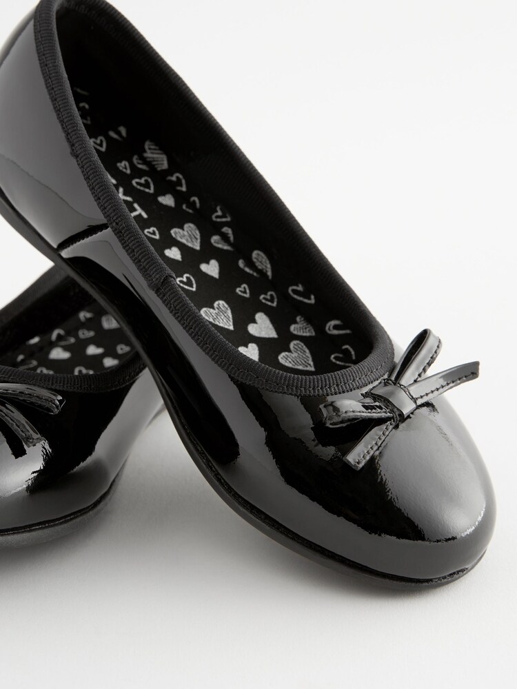 Black Patent Wide Fit (G) School Leather Ballet Shoes - Image 8 of 8