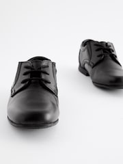 Black Standard Fit (F) School Leather Formal Lace-Up Shoes - Image 3 of 5
