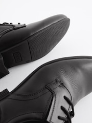 Black Standard Fit (F) School Leather Formal Lace-Up Shoes - Image 4 of 5