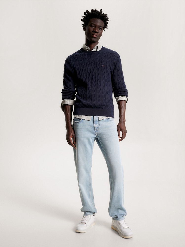أزرق - كنزة كلاسيكية بخيوط طويلة متداخلة من Tommy Hilfiger - صورة 2 من 5 أزرق - كنزة كلاسيكية بخيوط طويلة متداخلة من Tommy Hilfiger - صورة 2 من 5