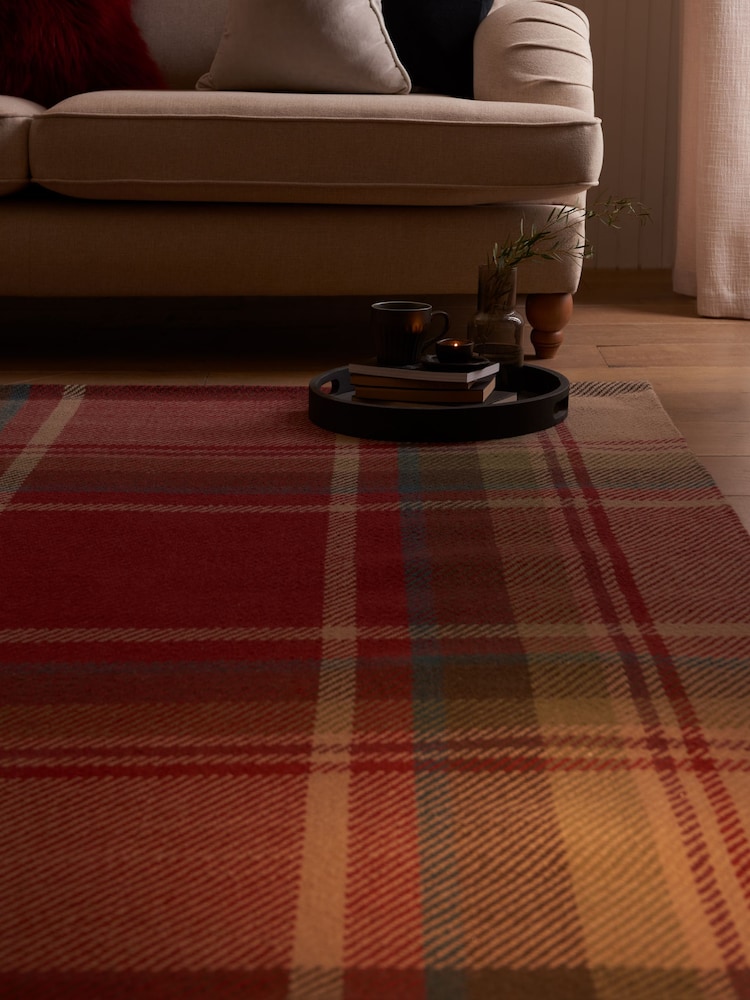 Red Morcott Check Rug - Image 2 of 7