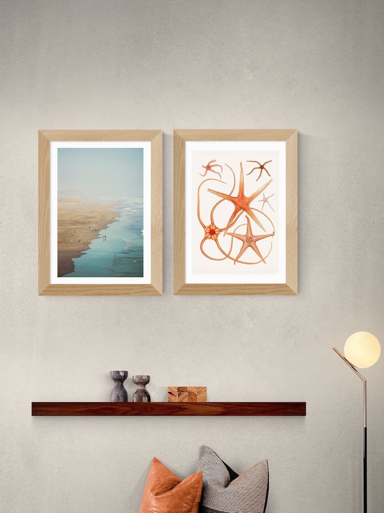 East End Prints Set of 2 White Ocean Wall Prints Set by Oh Fine! Art - Image 1 of 2