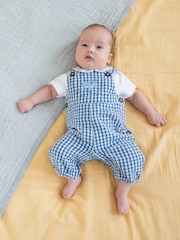 JoJo Maman Bébé Navy 2-Piece Whale Embroidered Dungarees & Body Set - Image 1 of 4