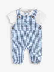 JoJo Maman Bébé Navy 2-Piece Whale Embroidered Dungarees & Body Set - Image 2 of 4