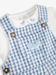 JoJo Maman Bébé Navy 2-Piece Whale Embroidered Dungarees & Body Set - Image 4 of 4