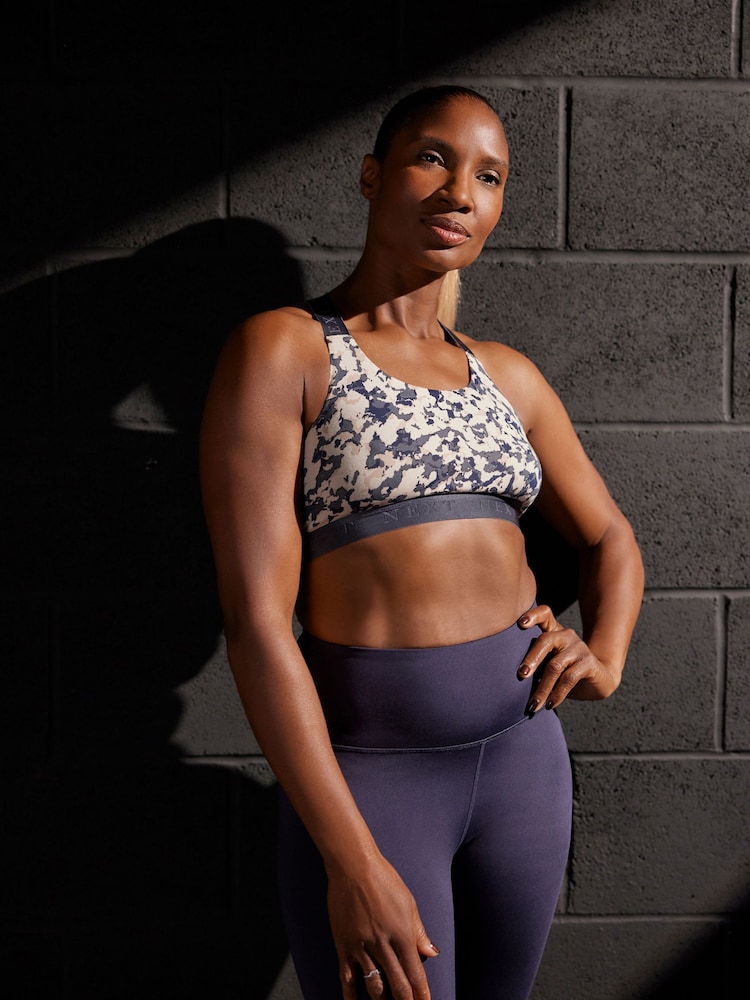 Tie Dye Print/Navy Blue Next Active Sports Low Impact Crop Tops 2 Pack - Image 2 of 8 Tie Dye Print/Navy Blue Next Active Sports Low Impact Crop Tops 2 Pack - Image 2 of 8