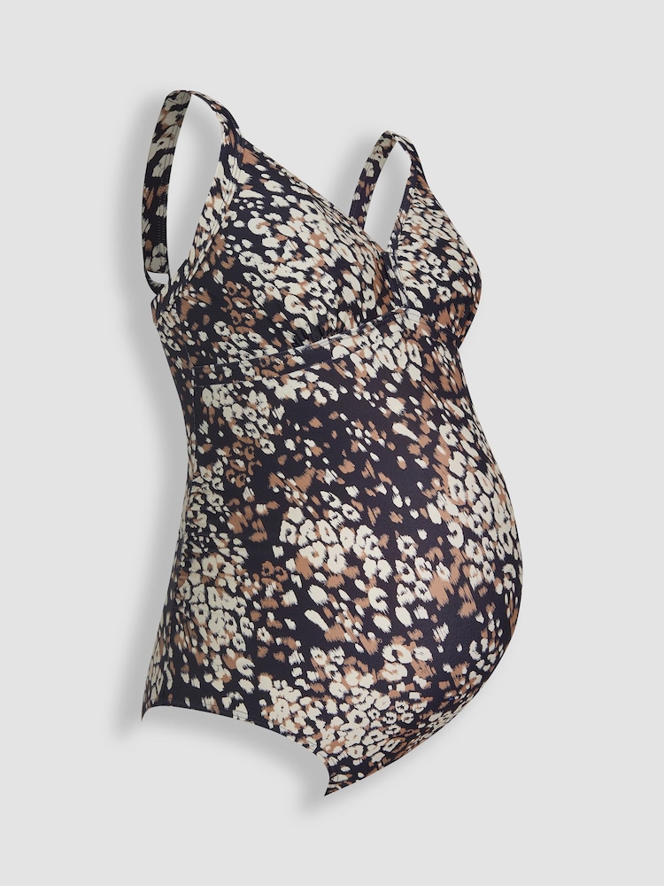 JoJo Maman Bébé Black Animal Print Maternity Swimsuit - Image 2 of 3