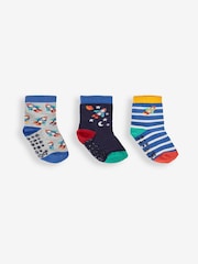 JoJo Maman Bébé Navy 3-Pack Rocket Socks - Image 1 of 4