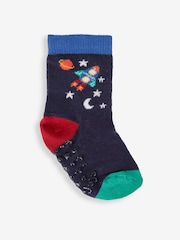 JoJo Maman Bébé Navy 3-Pack Rocket Socks - Image 3 of 4