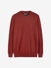 Barbour® Brick Mens Pima Crew Neck Cotton Jumper - Image 1 of 6