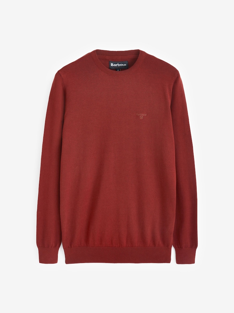 Barbour® Brick Mens Pima Crew Neck Cotton Jumper - Image 1 of 6