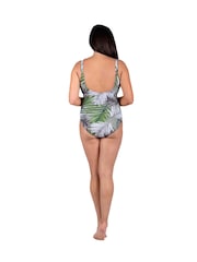 Seaspray Green Hawaii Palm Tummy Control Longer Length Swimsuit - Image 4 of 6