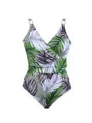 Seaspray Green Hawaii Palm Tummy Control Longer Length Swimsuit - Image 6 of 6