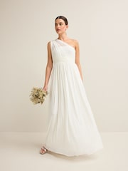 Creme - Bridesmaid Multifunktions-Maxikleid aus Netzstoff - Bild 1 von 9