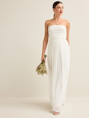 Creme - Bridesmaid Multifunktions-Maxikleid aus Netzstoff - Bild 5 von 9