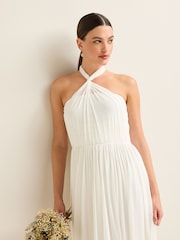 Creme - Bridesmaid Multifunktions-Maxikleid aus Netzstoff - Bild 6 von 9