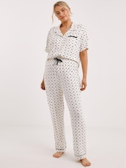 Simply Be Cream/Black Stars Pyjamas - Image 1 of 4