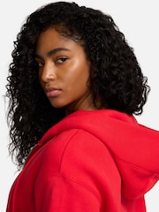 Nike Red Phoenix Fleece Mini Swoosh Oversized Full Zip Hoodie - Image 5 of 7
