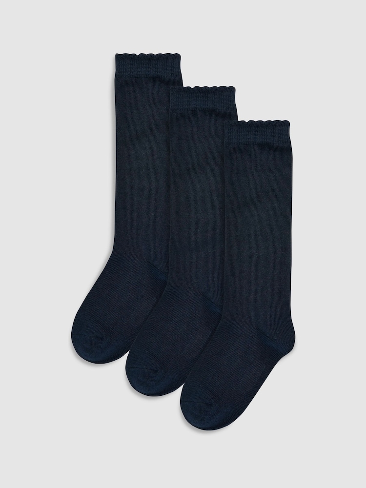 Azul marino - Pack de 3 pares de calcetines escolares hasta la rodilla con alto contenido de algodón - Imagen 1 de 3 Azul marino - Pack de 3 pares de calcetines escolares hasta la rodilla con alto contenido de algodón - Imagen 1 de 3