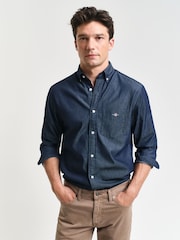 GANT Dark Indigo Chambray Cotton Shirt - Image 1 of 4