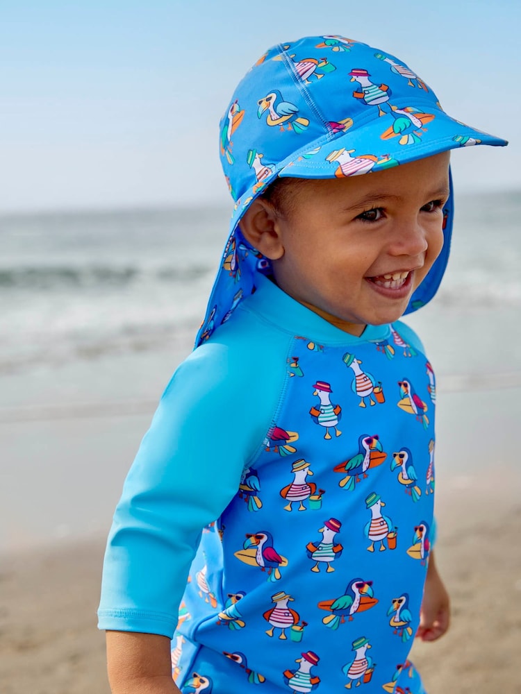 JoJo Maman Bébé Blue Toucan UPF 50 Sun Protection Hat - Image 2 of 4